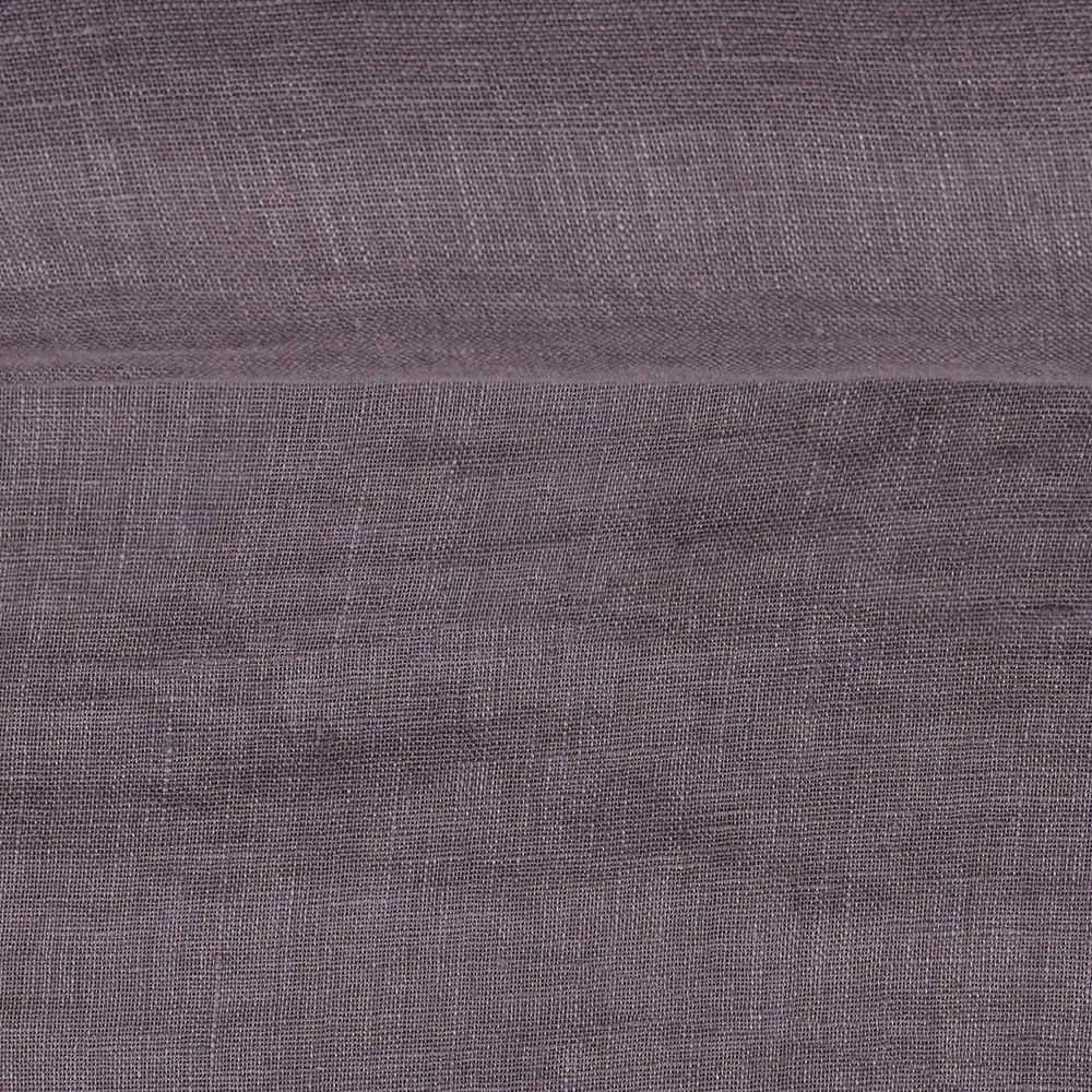 Washed linen fabric in pastel plum, 205 g/m²