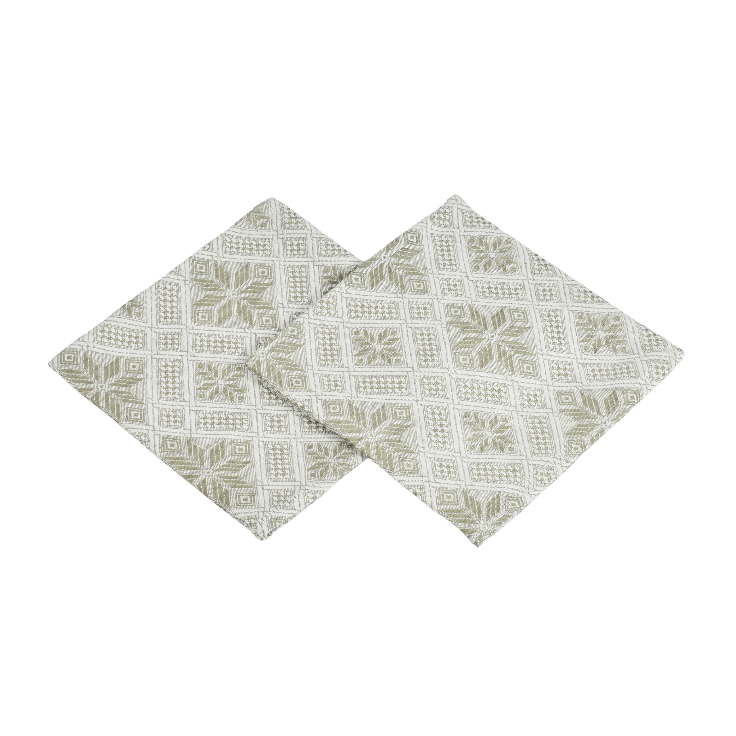 Grey jacquard linen napkins set Rhombus, 34x34 cm, 6 pcs.