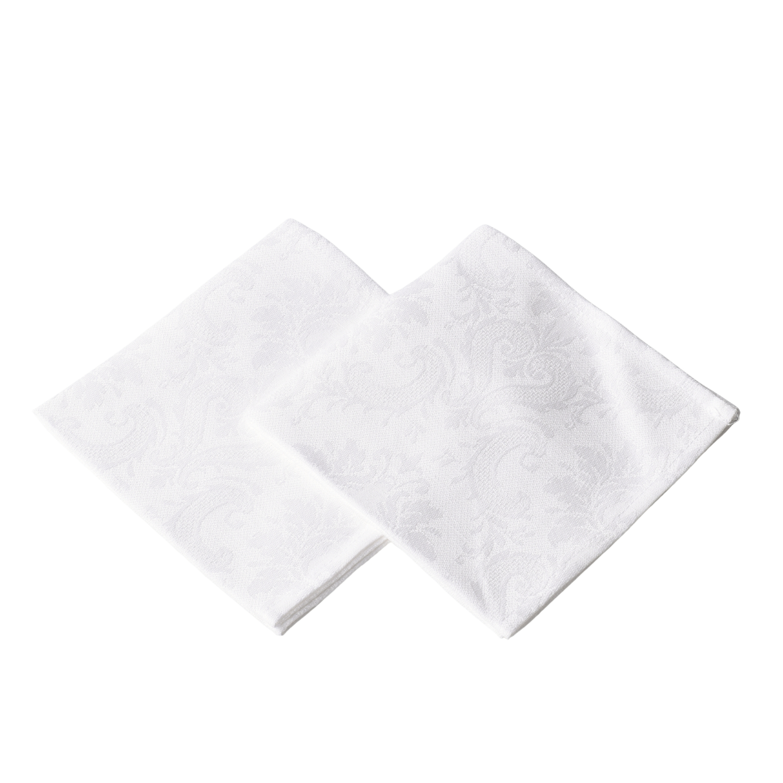 White jacquard linen napkins set Royal, 34X34 - 6 pcs.