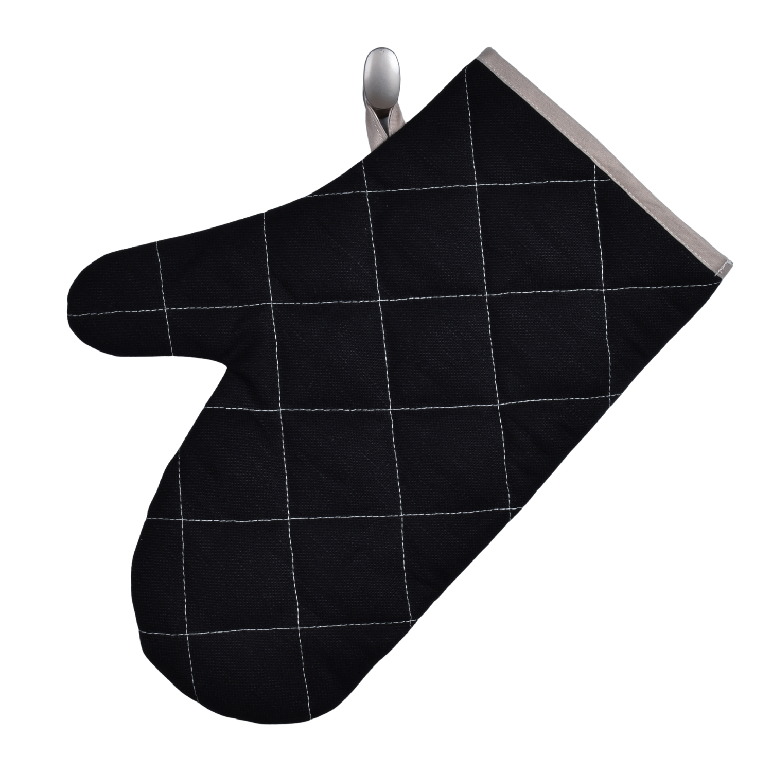 Decoratively embroidered black colour mitten