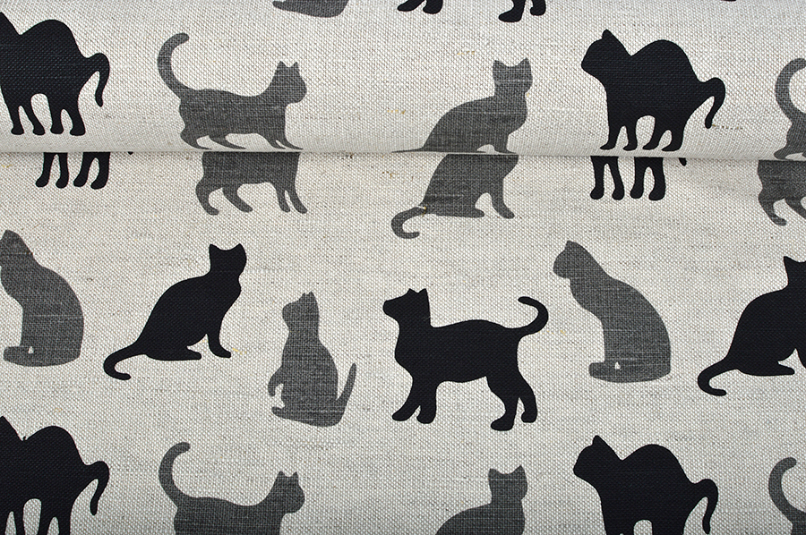 Printed fabric Cats-shadows, 240 g/m²