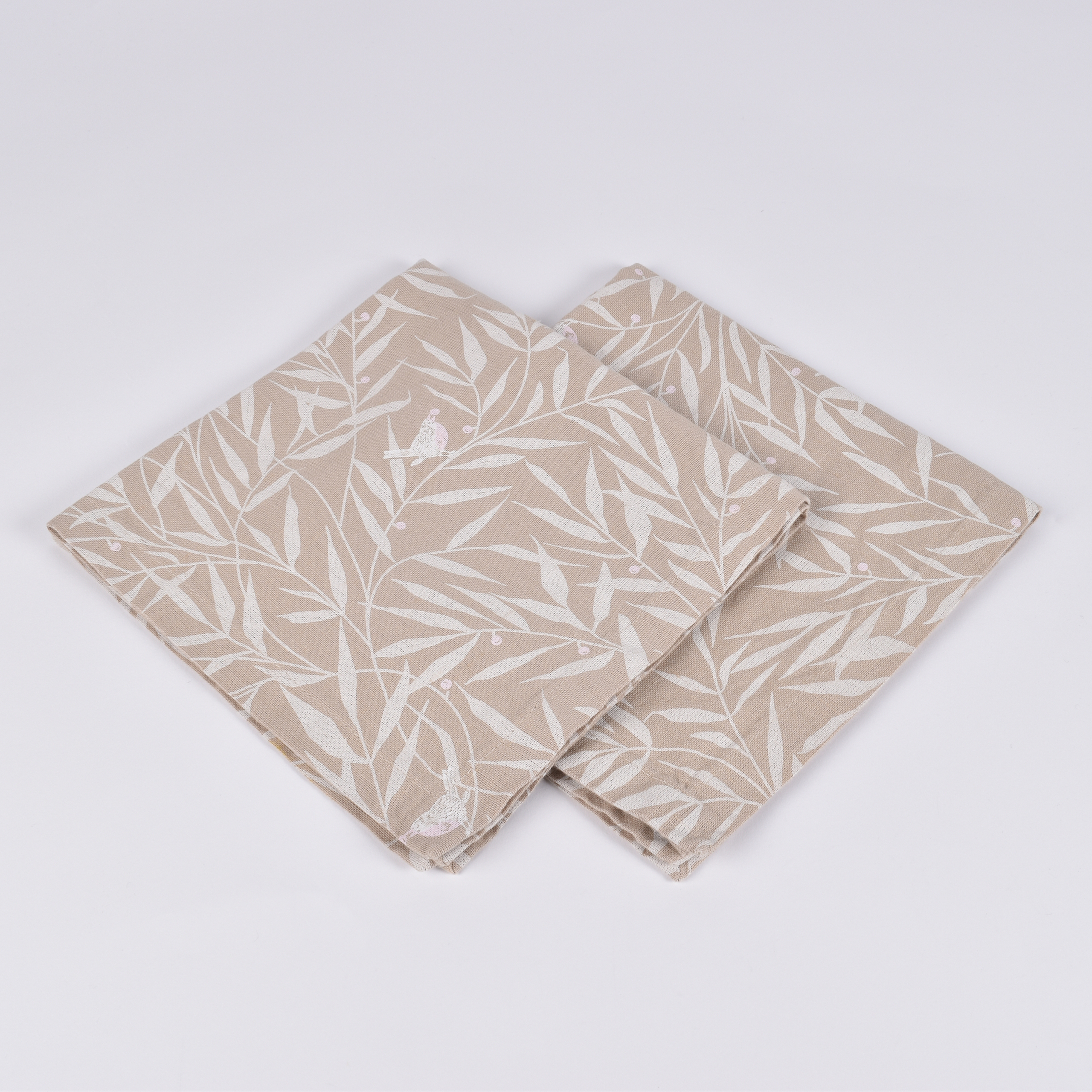 White garden napkins set in sand color, 40X40 cm, 4 pcs.