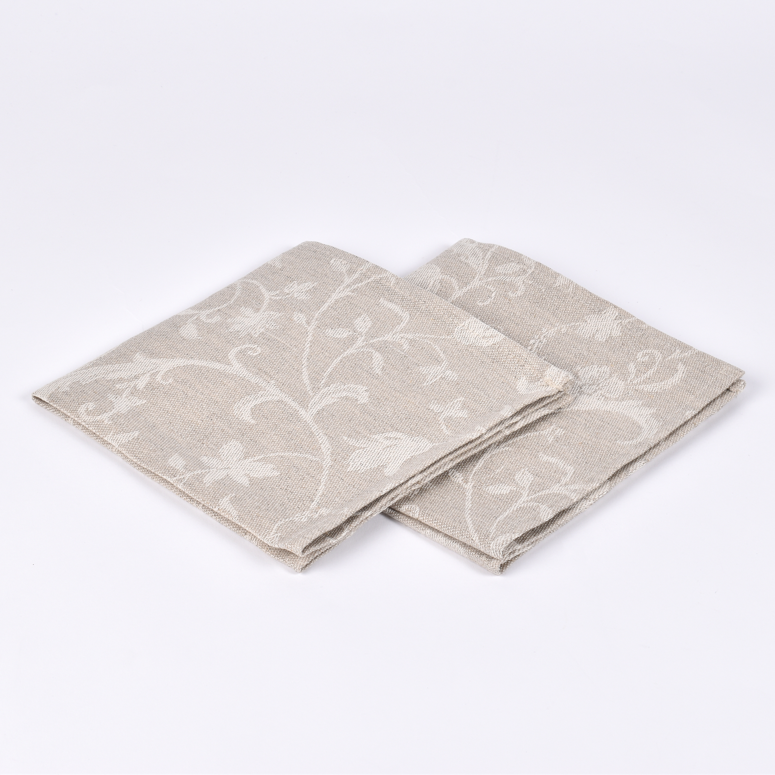 Jacquard napkin set Bindweed in natural color, 34X34 cm, 6 pcs.