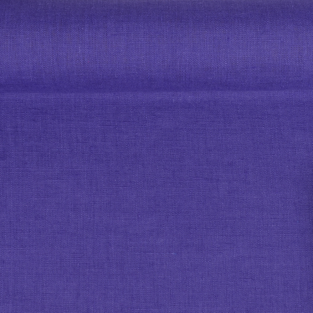 Washed pure linen fabric in violet color, 205 g/m²