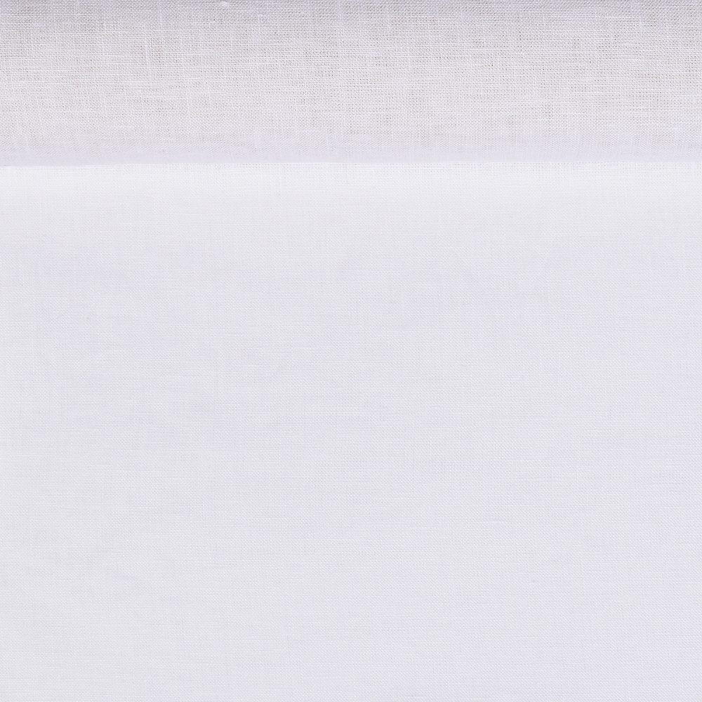 Washed linen fabric in white color, 175 g/m²