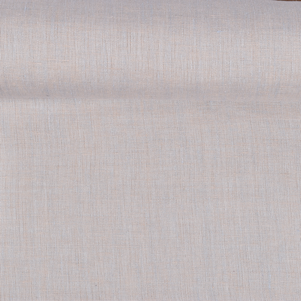 Washed linen melange fabric in light bue and sand colors, 130 g/m²