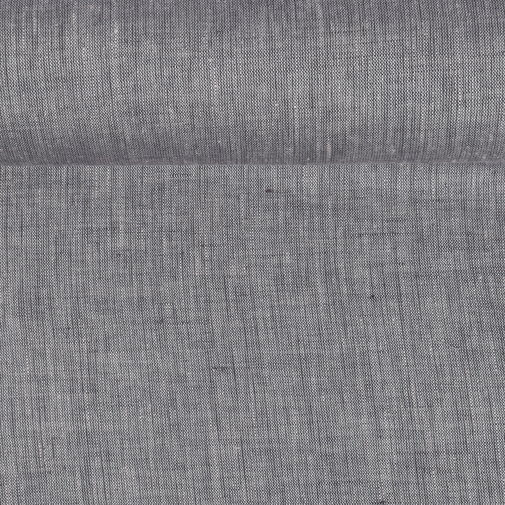 Washed linen melange fabric in offwhite and greyish colors, 130 g/m²