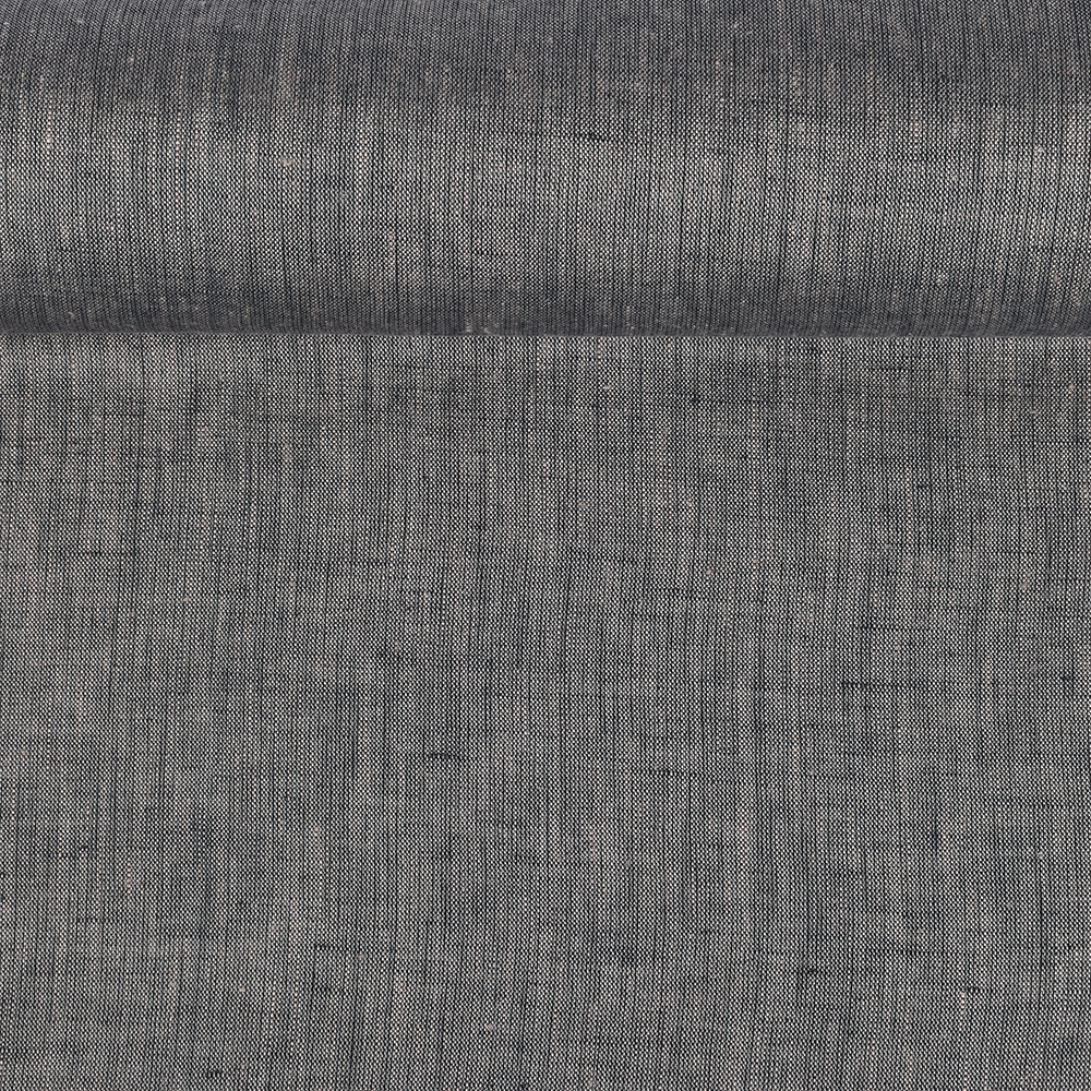 Washed two tone melange linen fabric, 130 g/m²