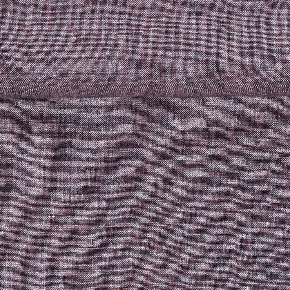 Washed linen melange fabric in purple and blue colours, 195 g/m²