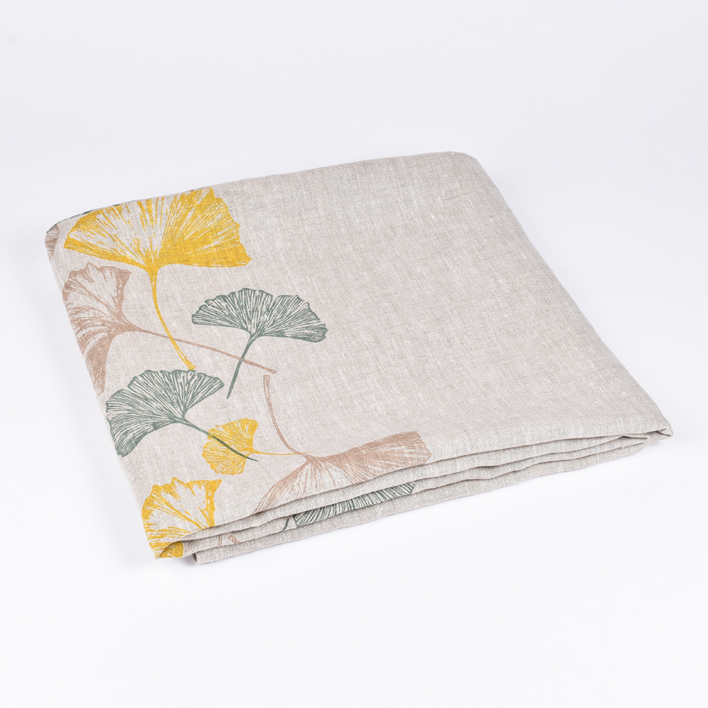 Printed linen tablecloth GINK-GO, two sizes