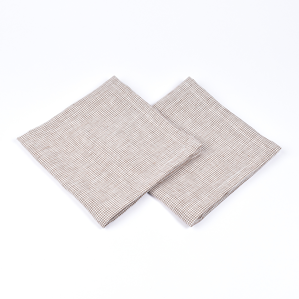 Checkered linen napkins set, 41x41 cm, 4 pcs.