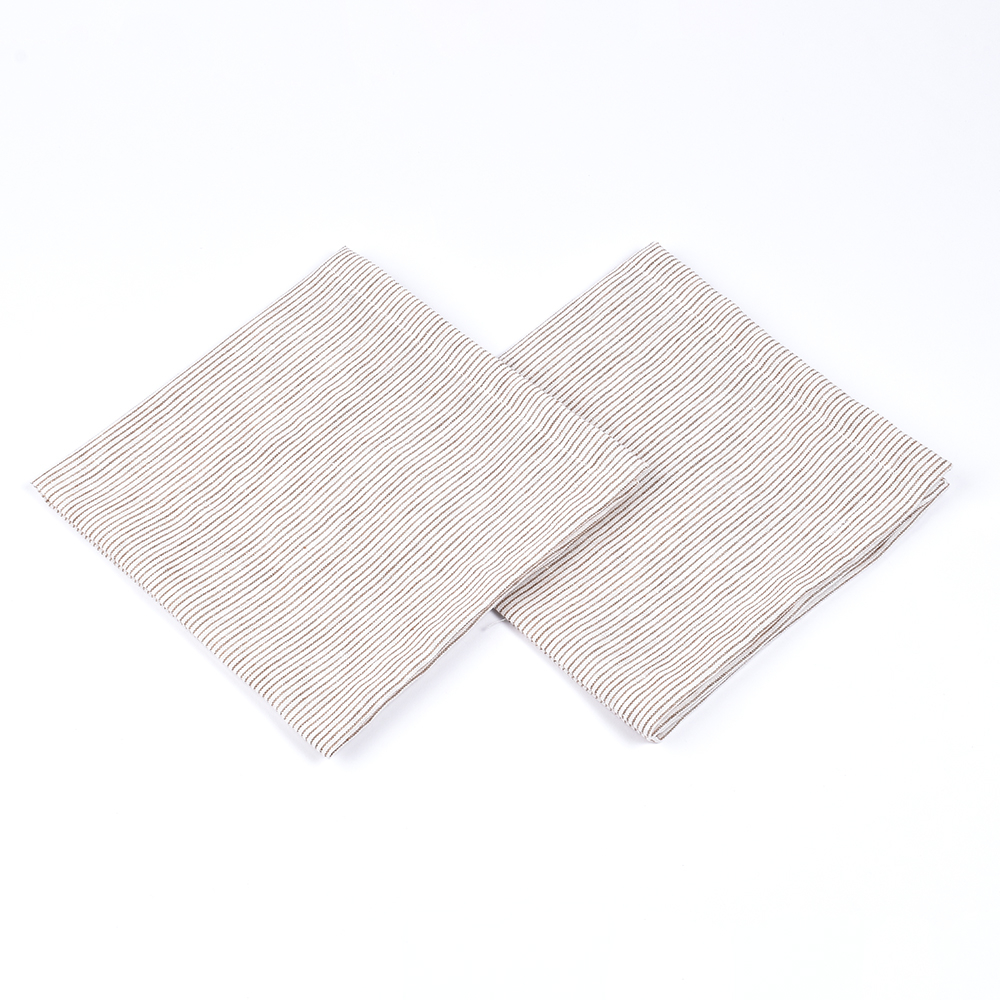 Finely striped linen napkins set, 41x41 cm, 4 pcs.