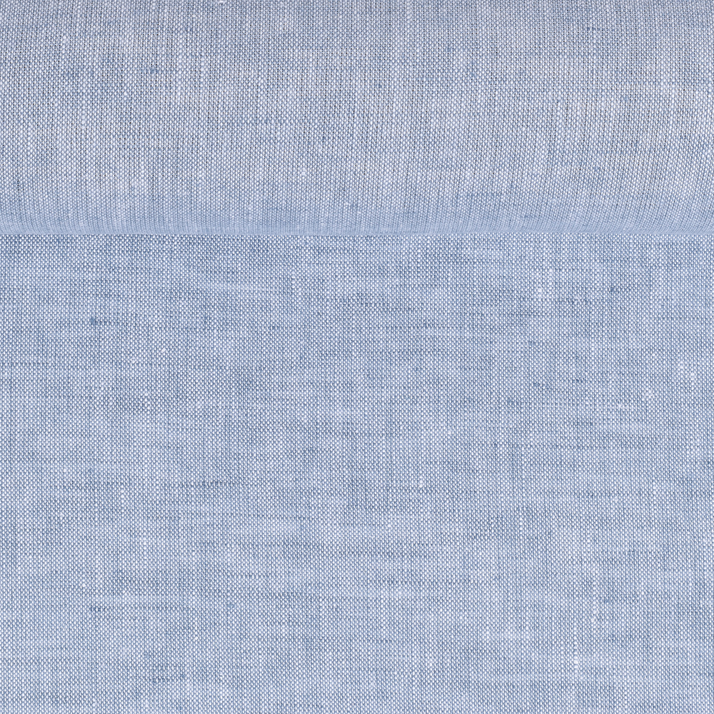 Washed linen melange fabric in greyish blue and whitish colours, 205 g/m²