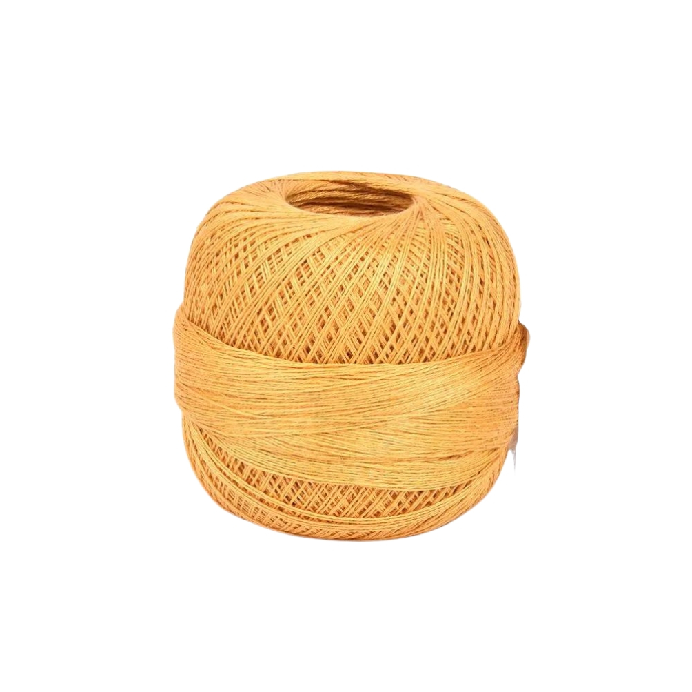 Mustard yellow colour linen yarn D56x3 tex J, 100 g