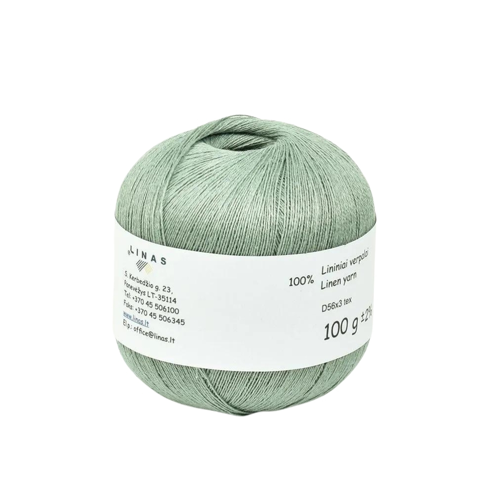 Light turquoise colour linen yarn D56x3 tex G, 100 g