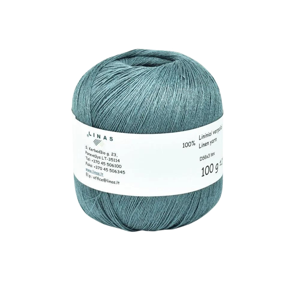 Ash blue colour linen yarn D56x3 tex I, 100 g