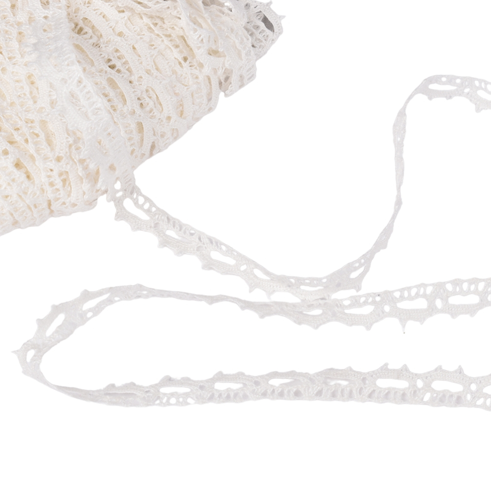 Milk white linen lace Arielė, 1 m