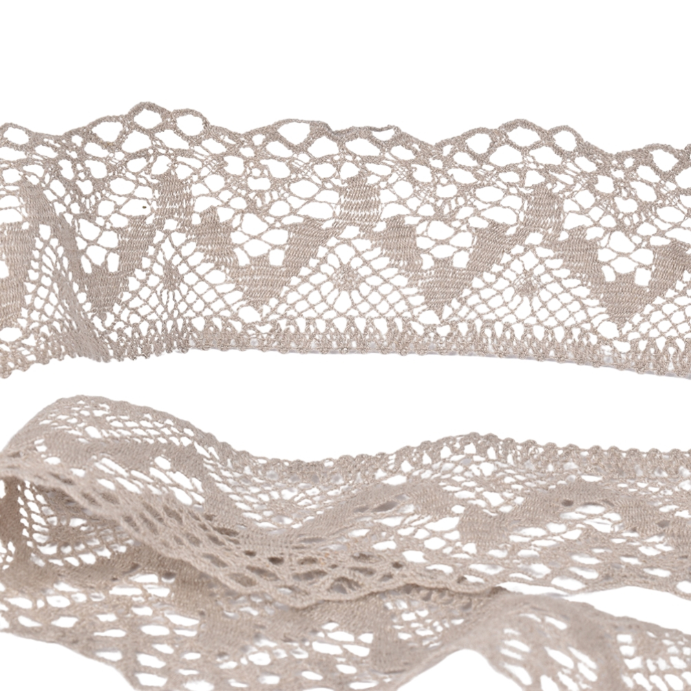 Linen lace in natural colour Birch, 1 m