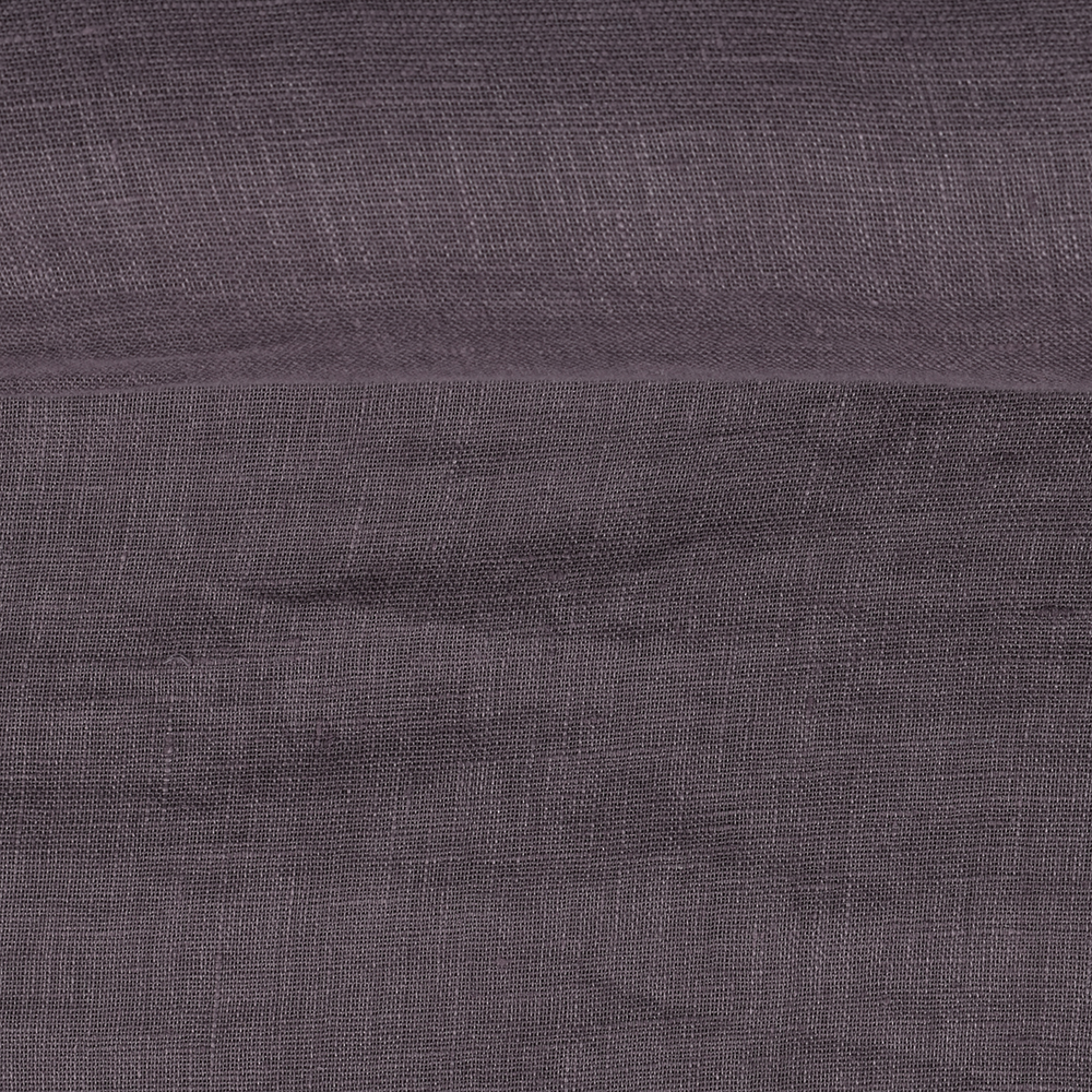 Washed linen fabric in pastel plum, 205 g/m²