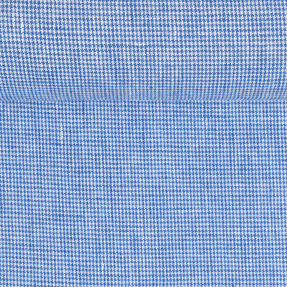 Washed variegated blue linen fabric Goose feet, 190 g/m²