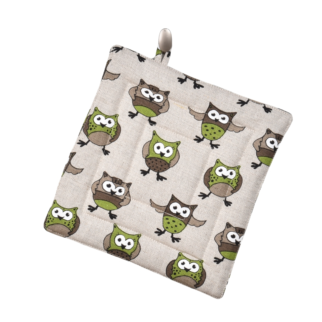 Pot holder Green owls