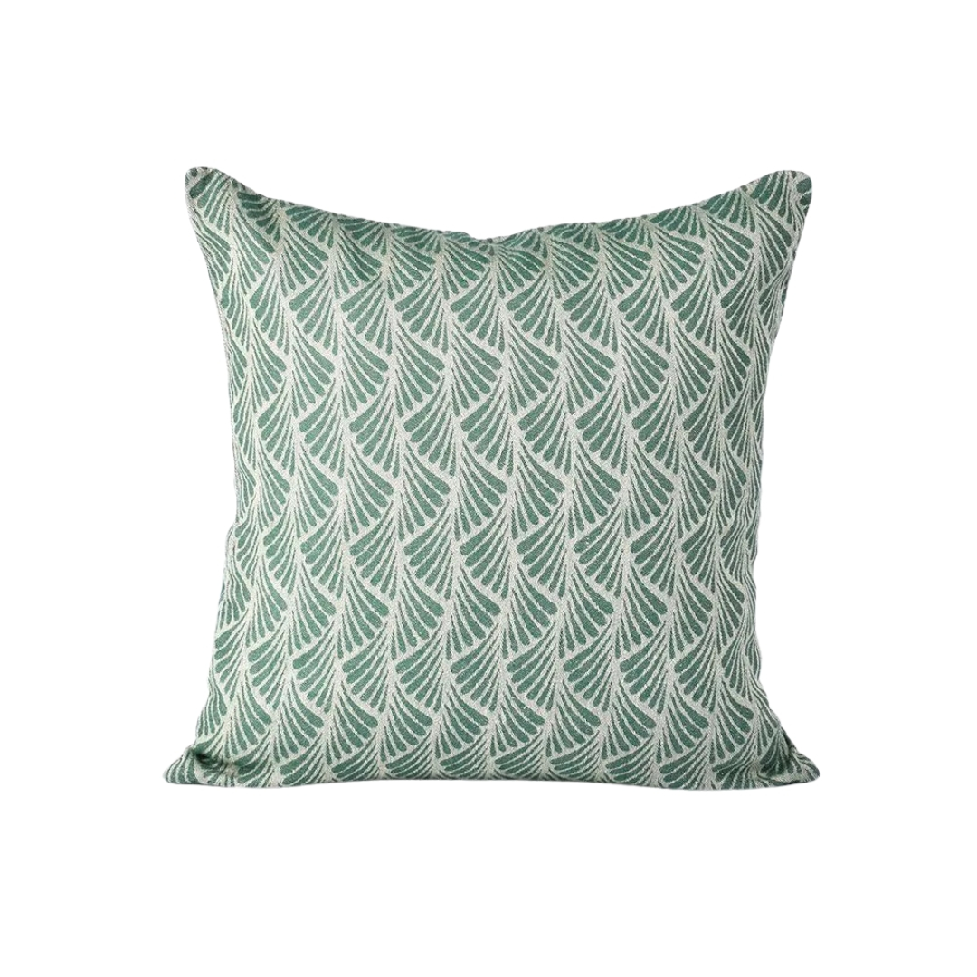 Green colour patterned cushion cover with zipper REVIVAL, 44x44 cm