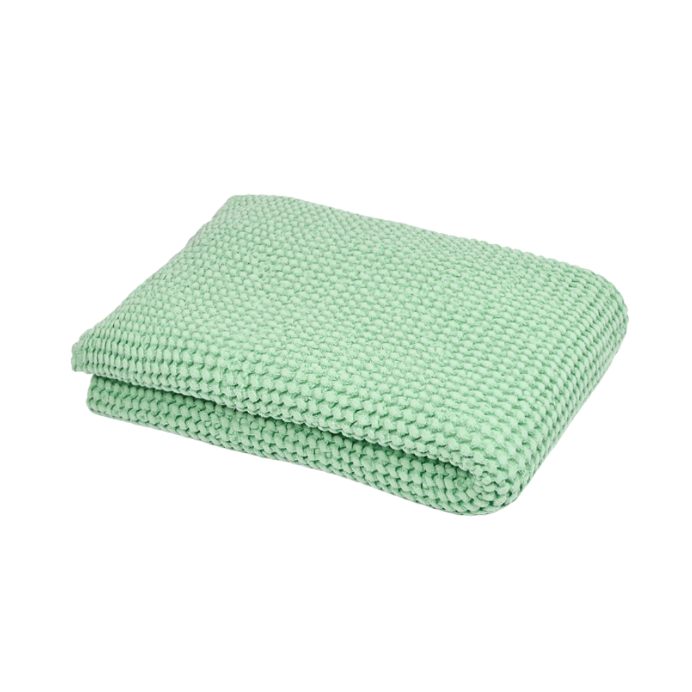 Waffle weave bath towel in mint green, two sizes