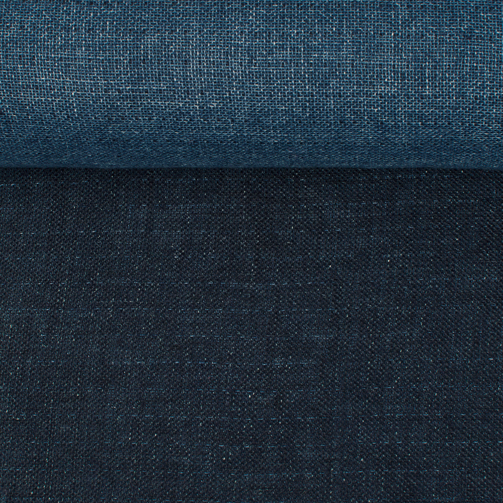 Double-sided washed linen fabric in blue, 220 g/m²