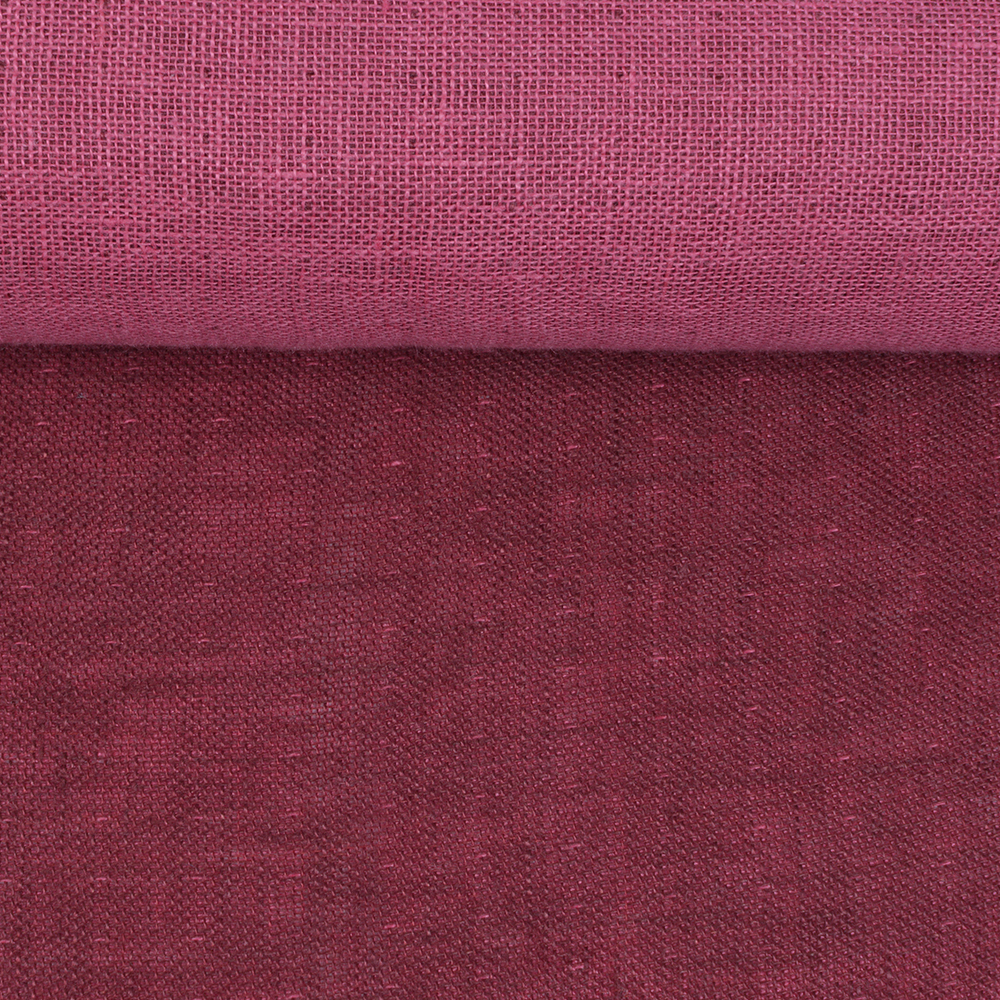 Washed, double-sided pink linen fabric, 210 g/m²