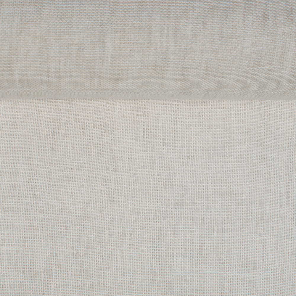 Washed double sided greyish and white colours linen fabric, 220 g/m²