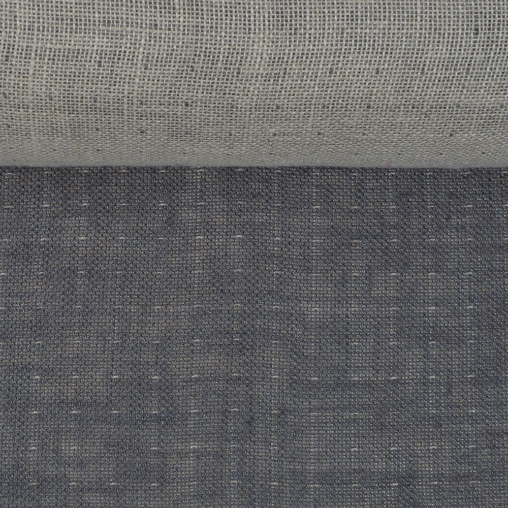 Washed , double-sided grey and natural colours linen fabric, 225 g/m²