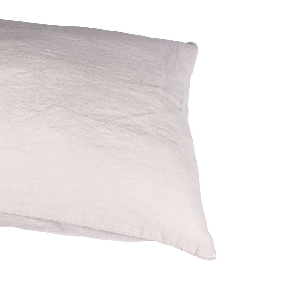 Ivory colour washed linen pillow case, 50x70 cm