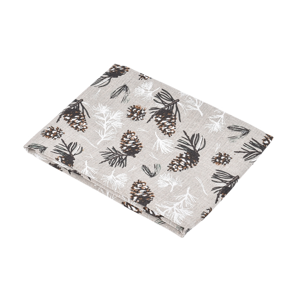 Squere small linen tablecloth Pine cones, 72x72 cm