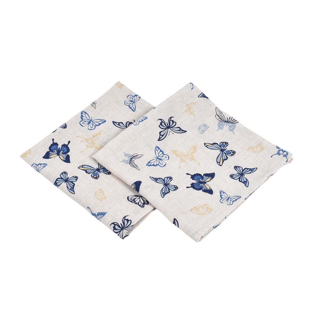 Linen napkins set Blue butterlies, 43x43 cm, 4 pcs.