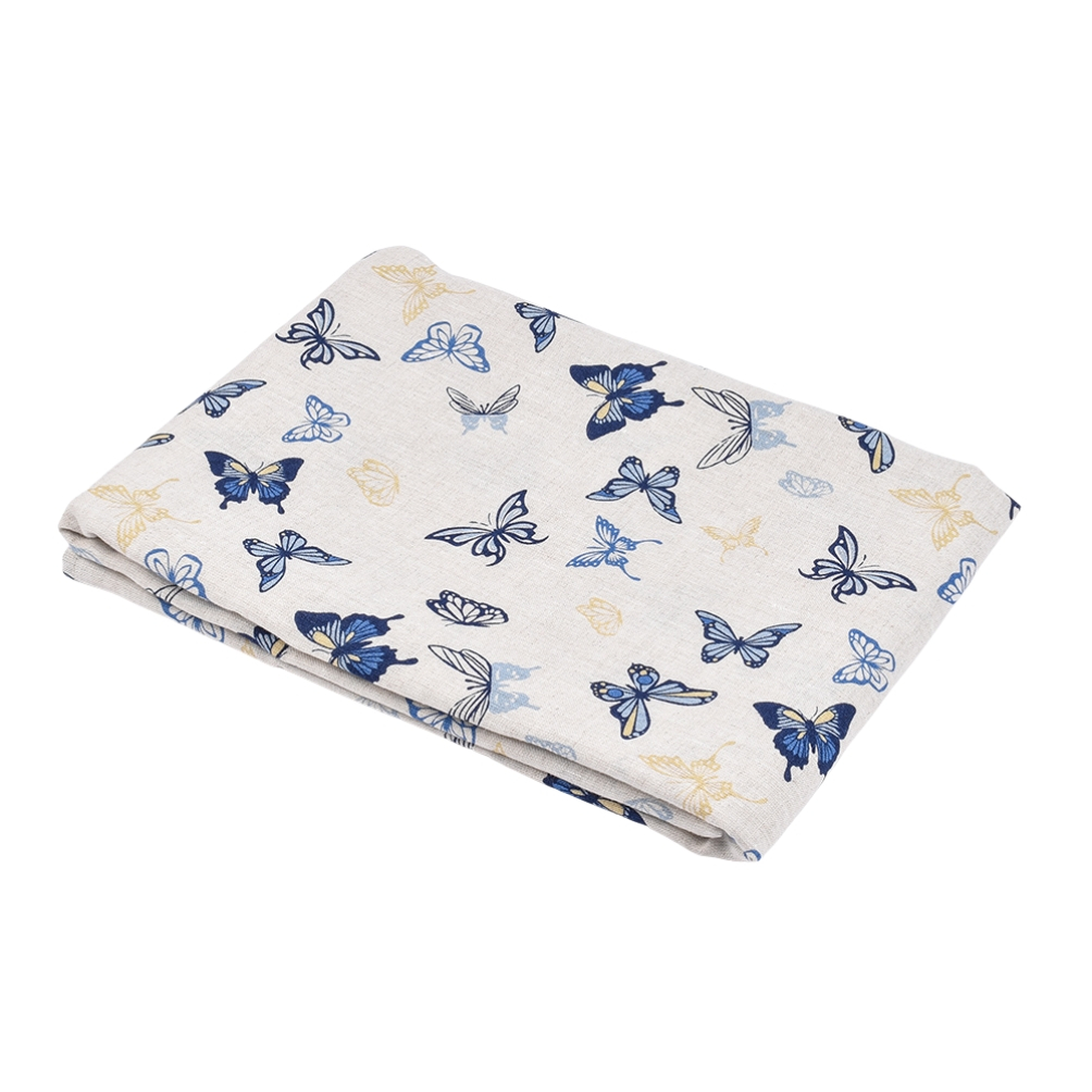 Printed linen tablecloth Blue butterflies, two sizes