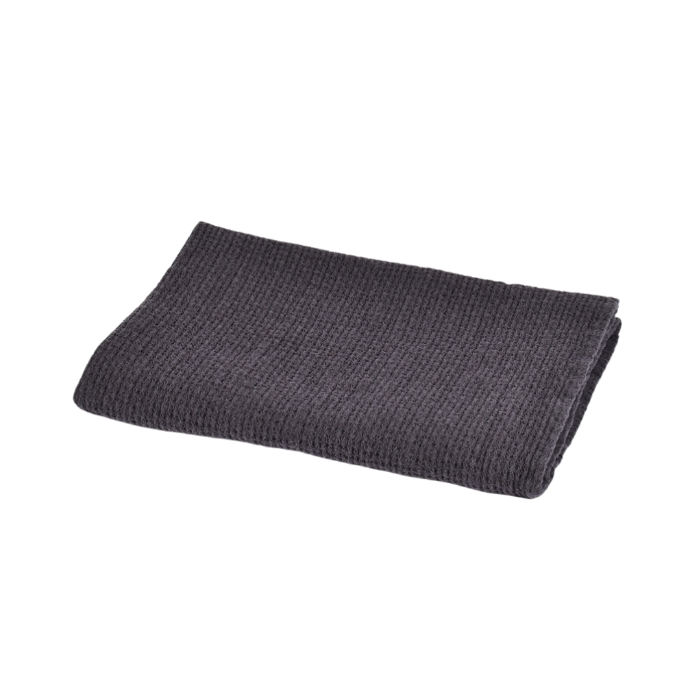 Waflle weave bath towel Dubysa in anthracite grey color, 50x70 cm