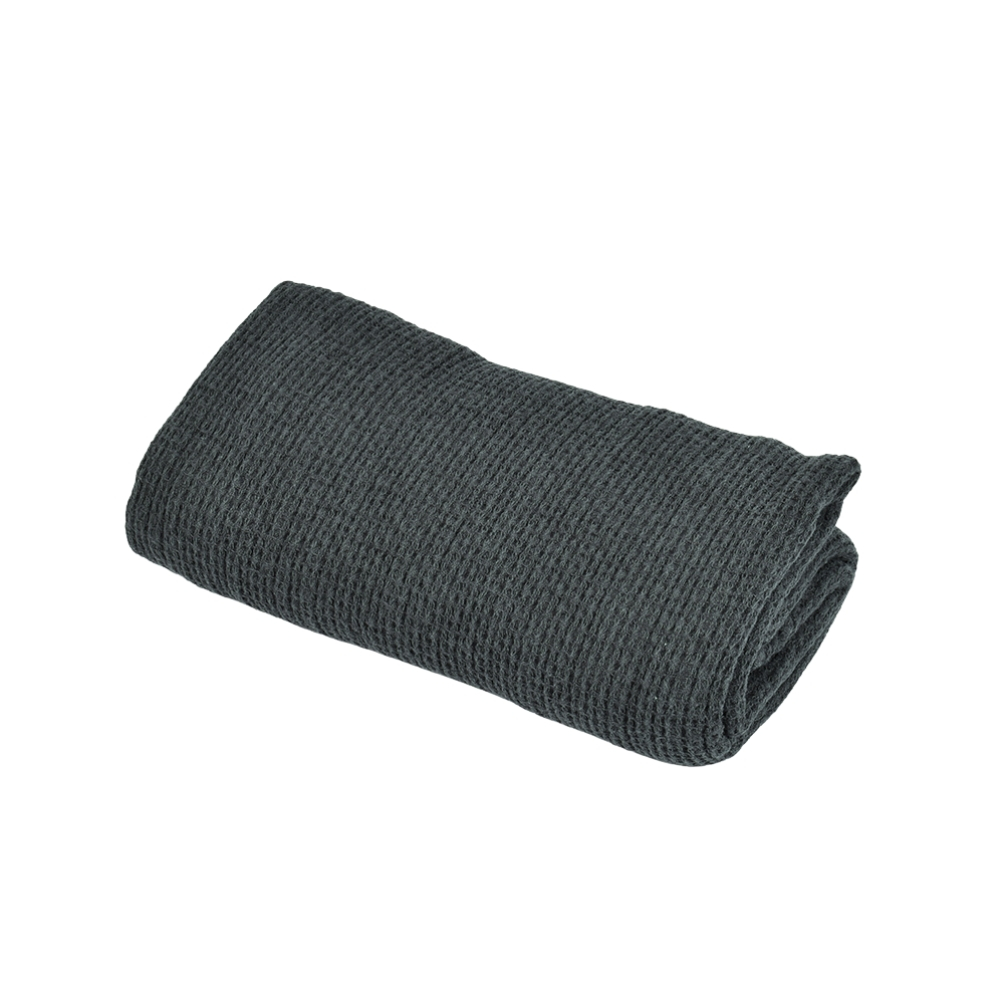 Waflle weave bath towel Dubysa in anthracite grey color, several sizes