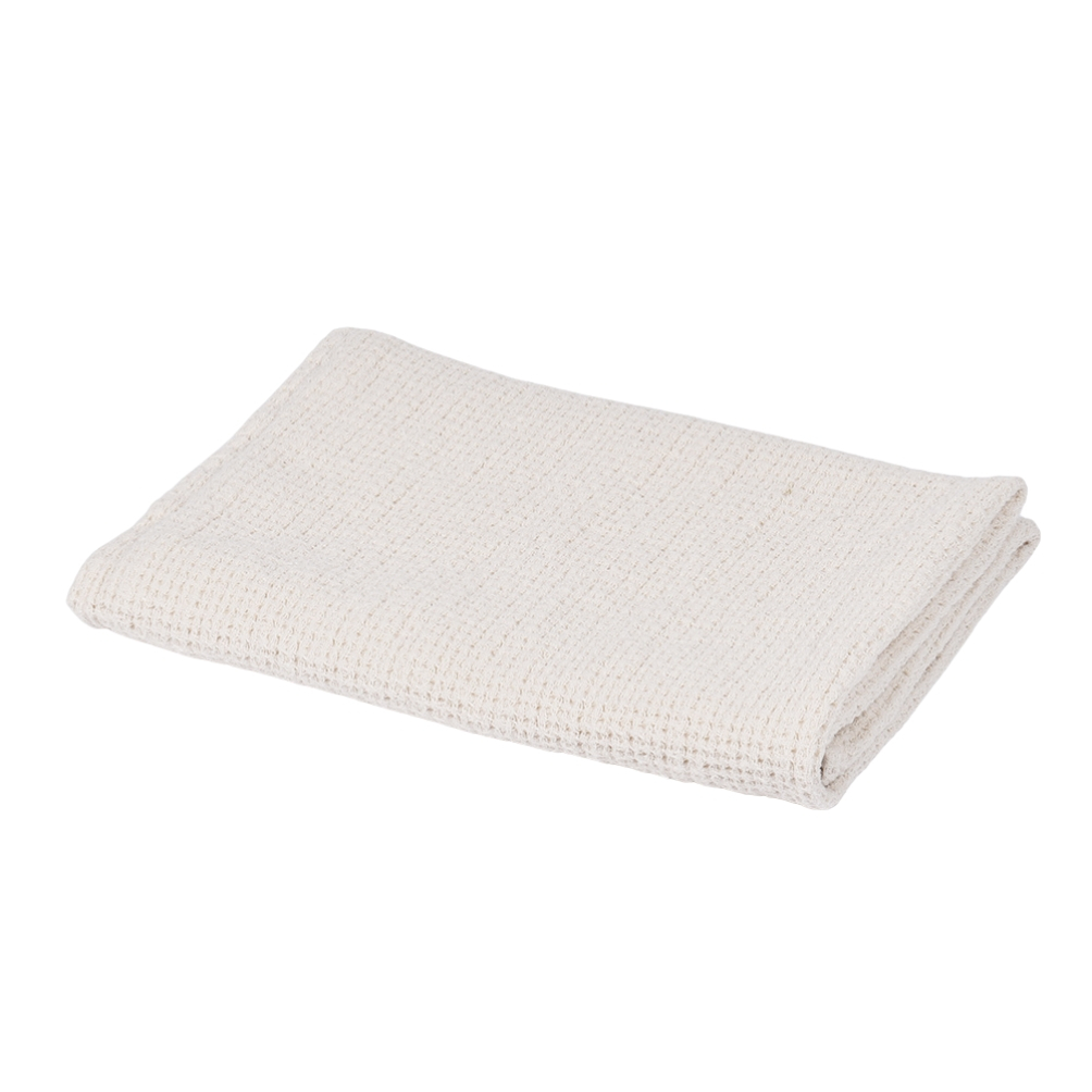 Waffle weave bath towel Dubysa in ivory color, 50X70 cm