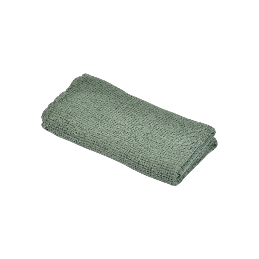 Waffle weave bath towel Dubysa in pale green color, several sizes