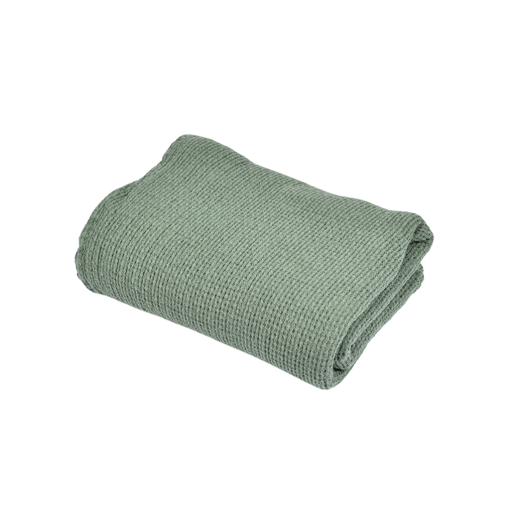 Waffle weave bath towel Dubysa in pale green color, several sizes