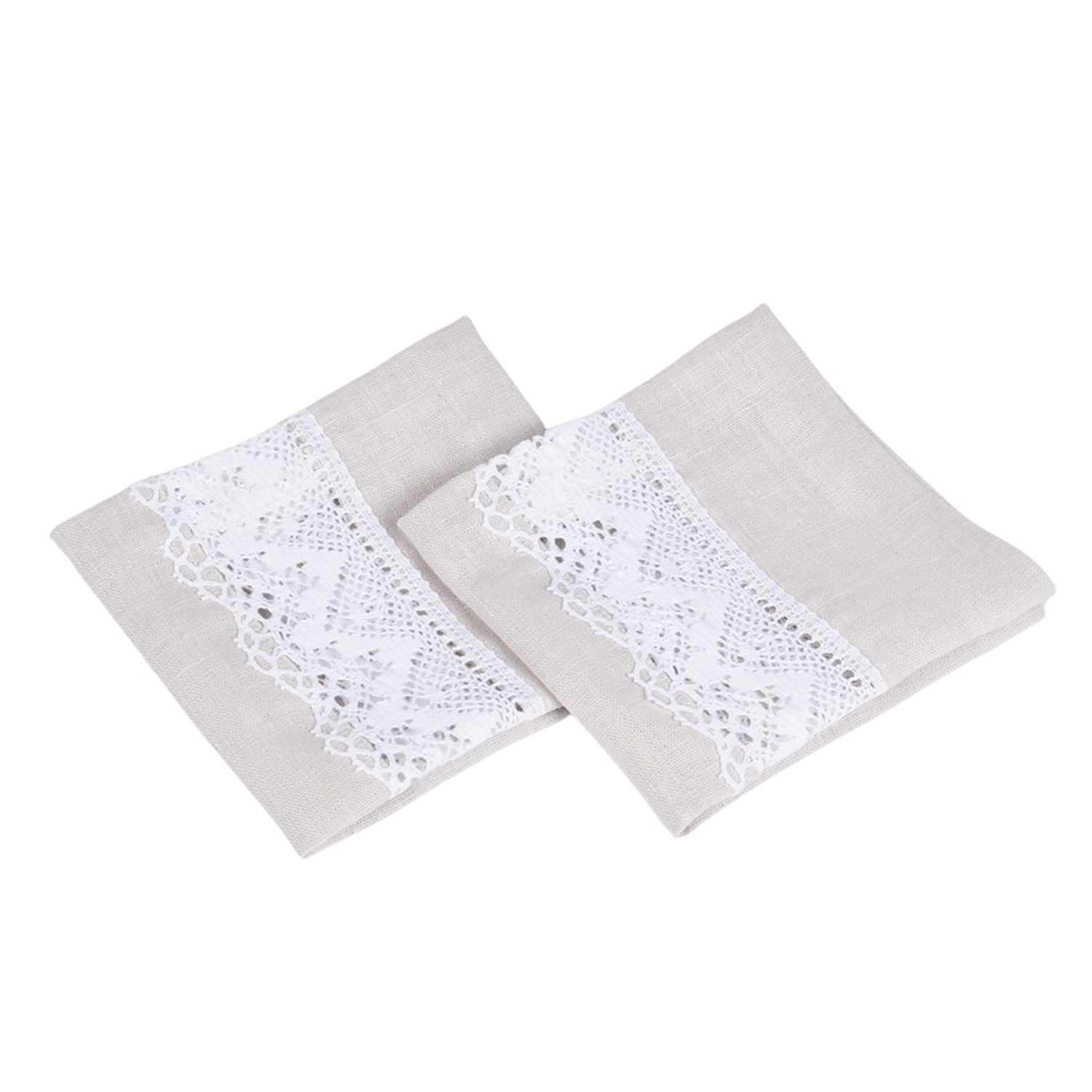 Napkin set with lace, 6 pcs.