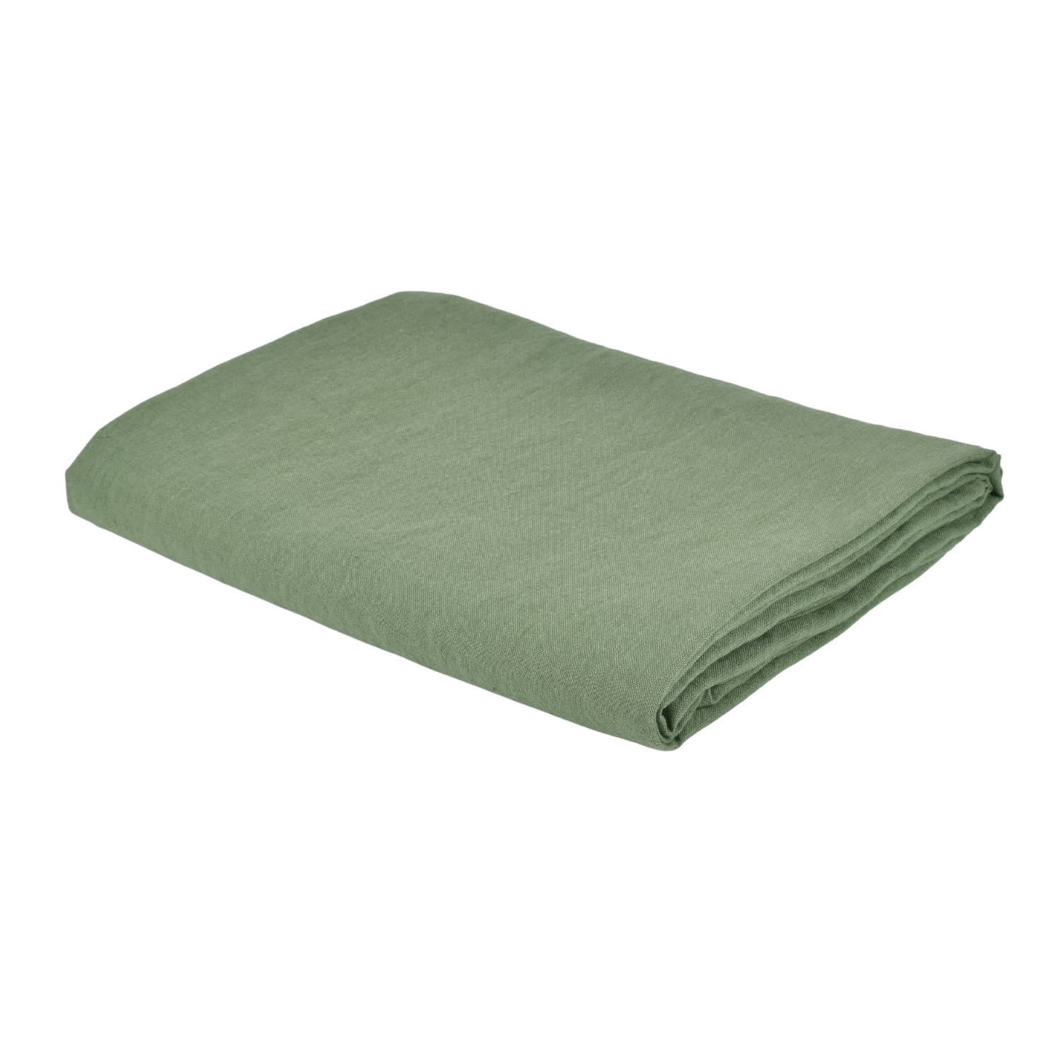 Linen tablecloth in green color, 138X200 cm