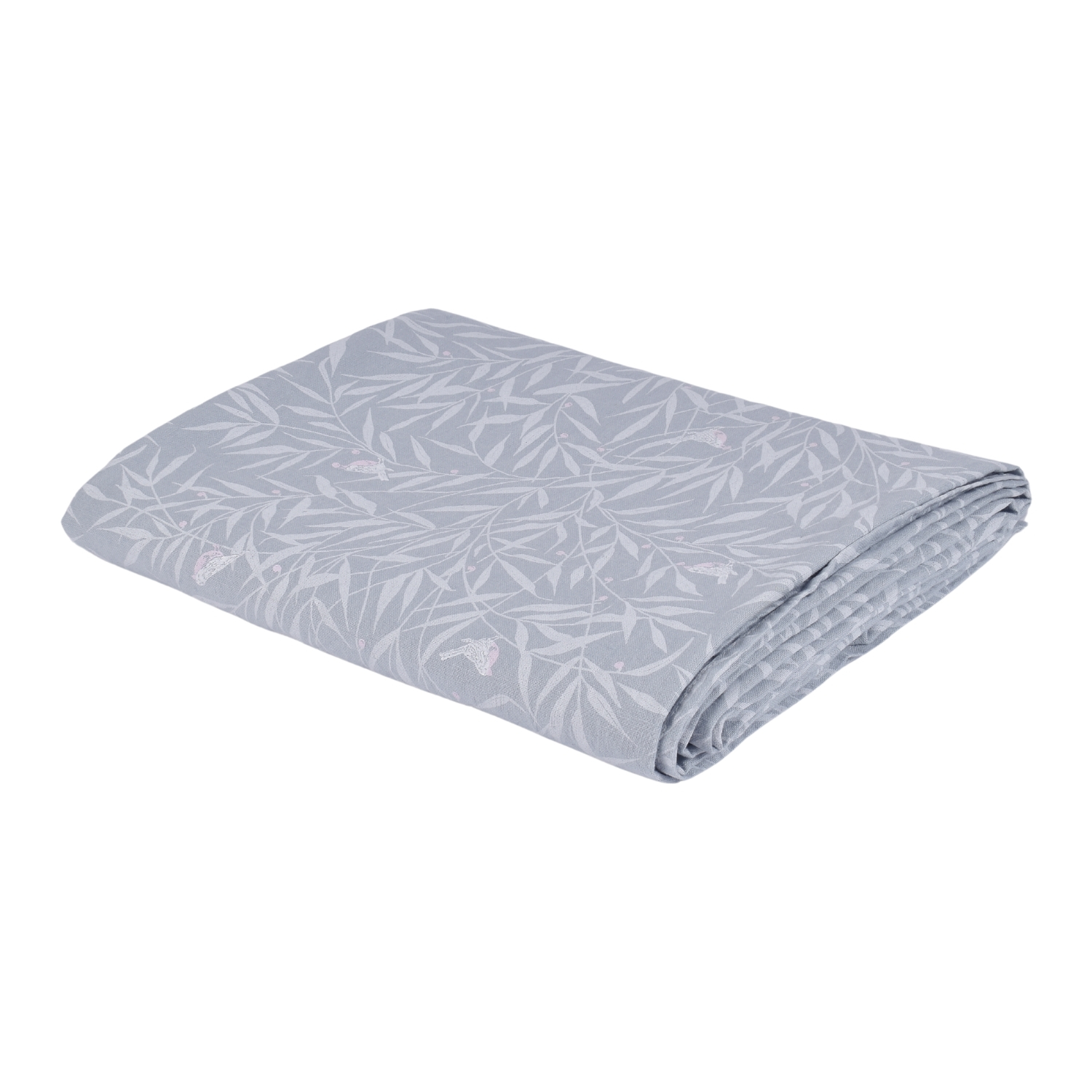 Linen tablecloth White garden in pale blue color, two sizes