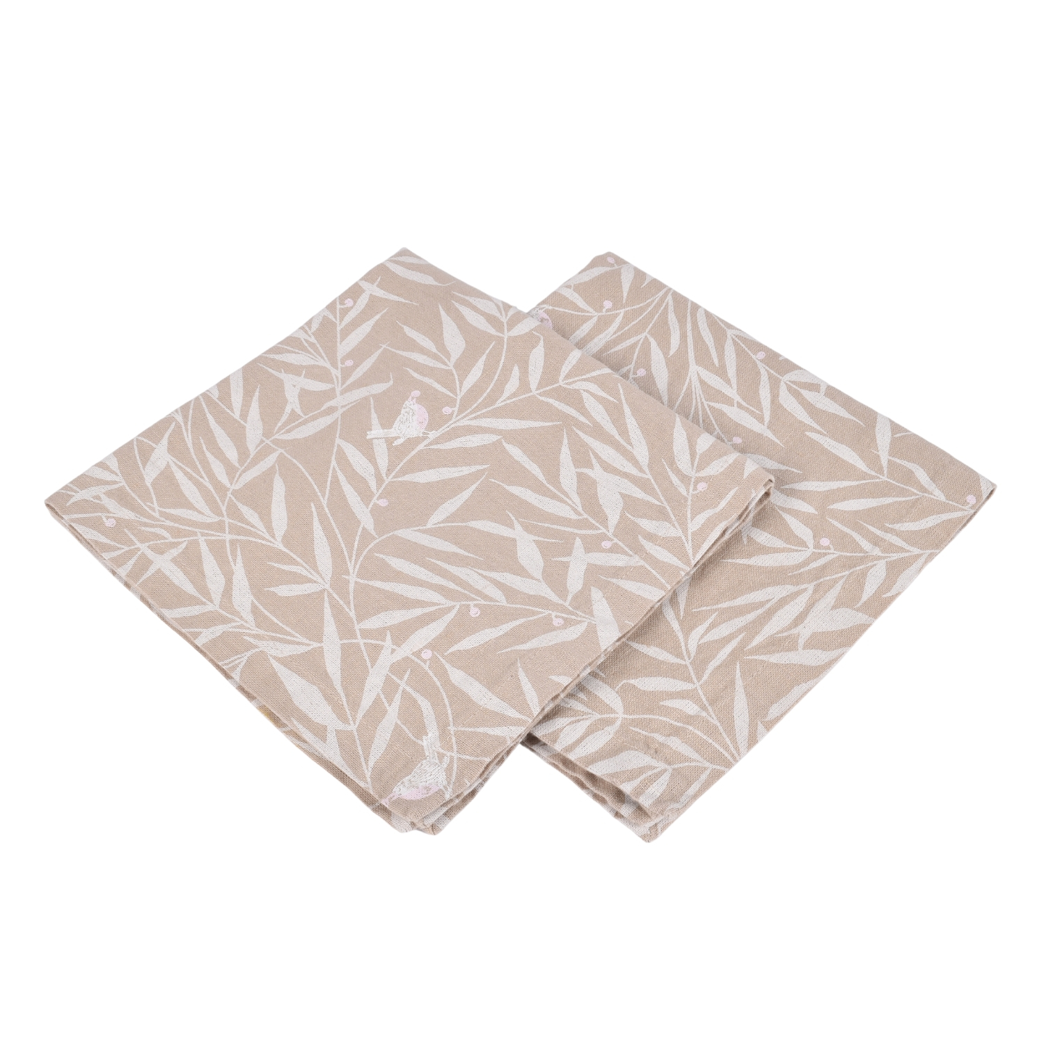 White garden napkins set in sand color, 40X40 cm, 4 pcs.