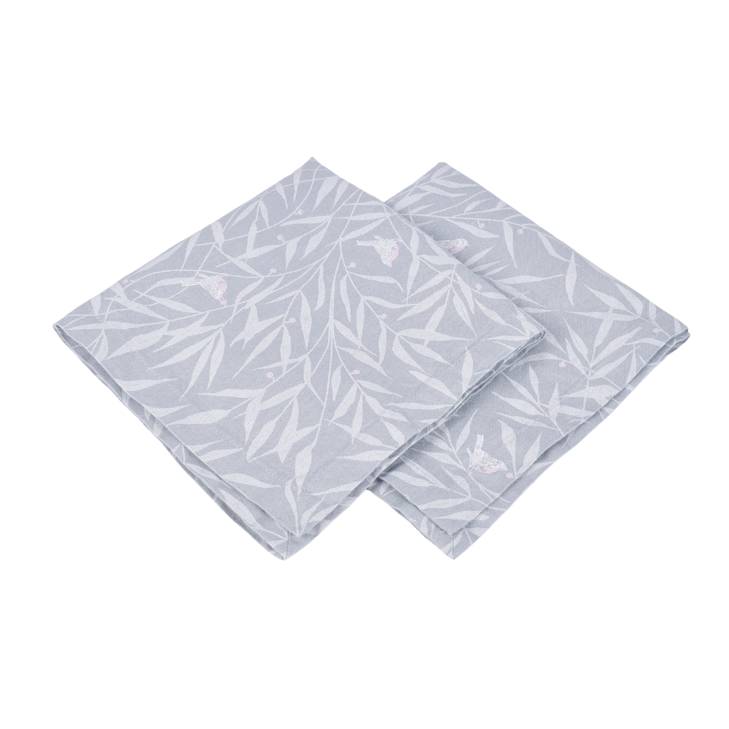 White garden napkins set in pale blue color, 40X40 cm, 4 pcs.