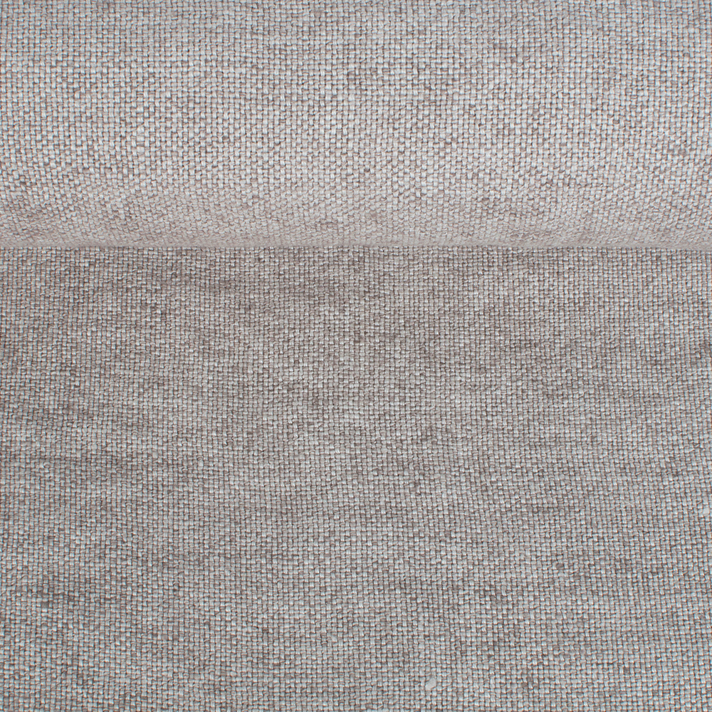 Washed linen fabric in light stone gray, 280 g/m²