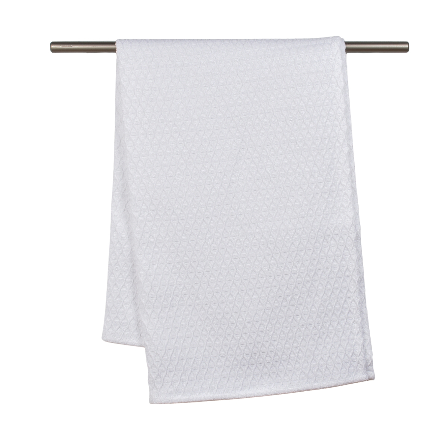 Waffle weave tea towel in white colour