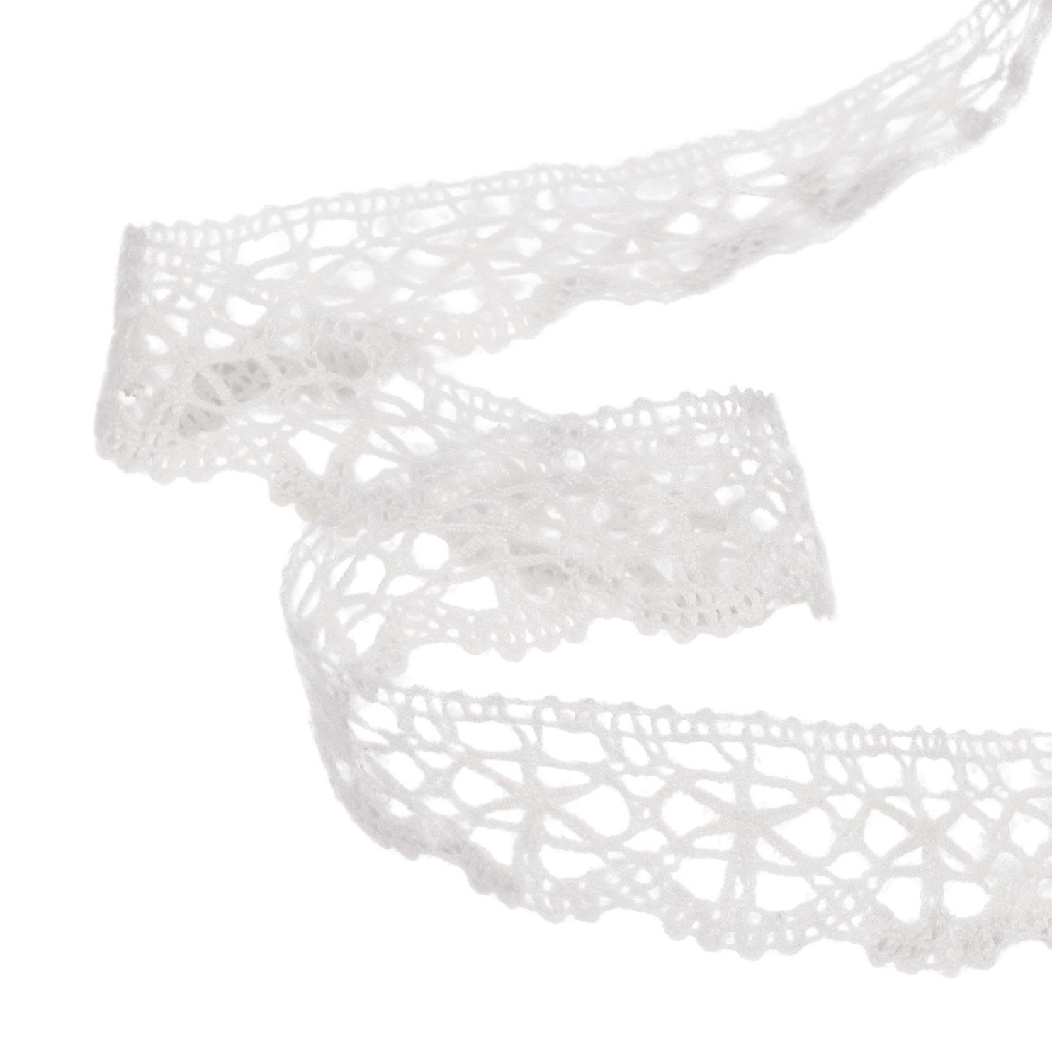 Milk white linen lace Austėja, 1 m