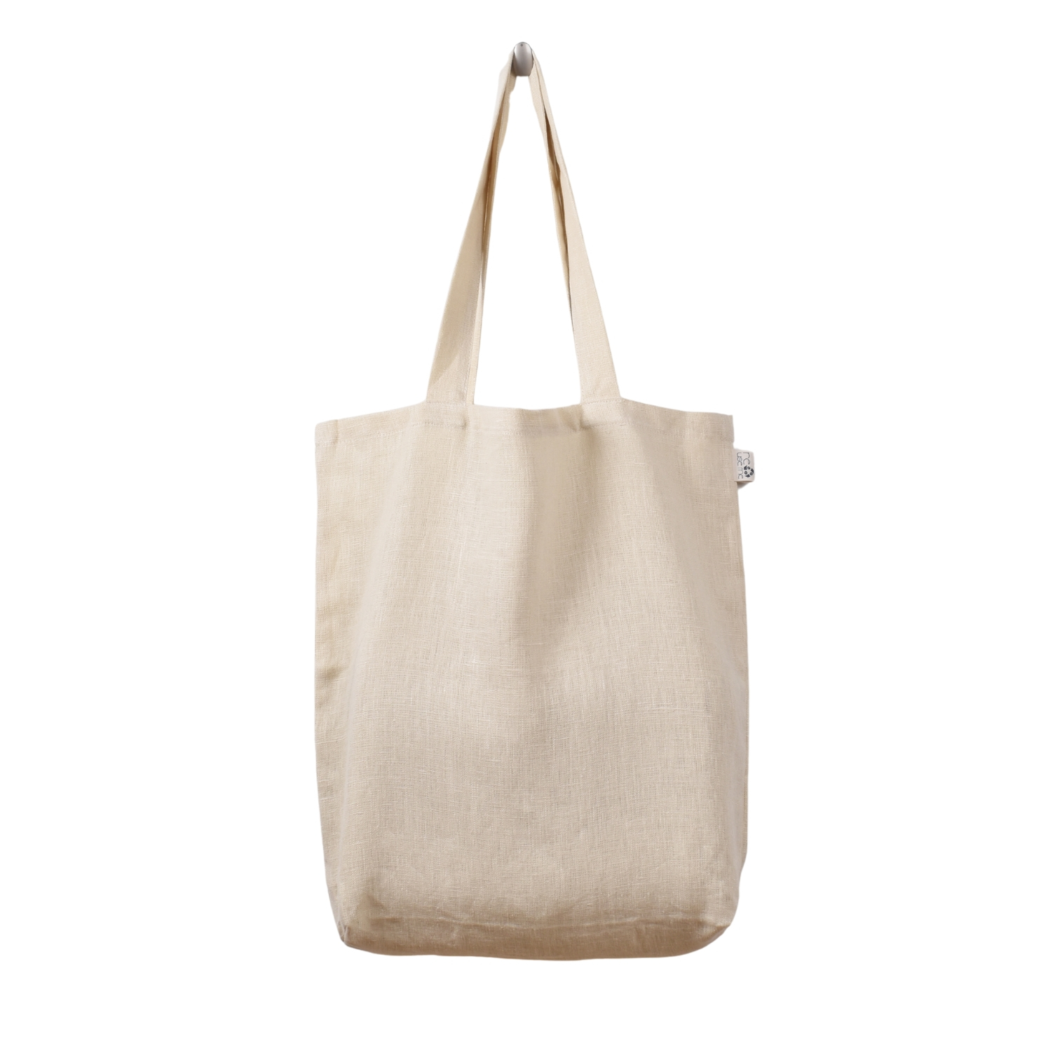 Linen shopping bag Reuse me in yellow shade (Medium size)