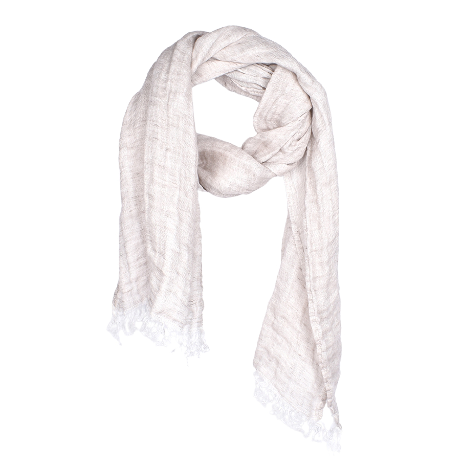 Pastel natural colour linen scarf, 44x185 cm